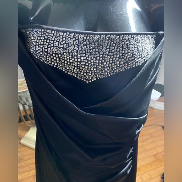 Maria Bonita Black Celebrity Dress Style Strap Shoulder Bodycon Pencil dress L - Picture 5 of 16